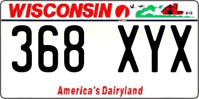 WI license plate 368XYX