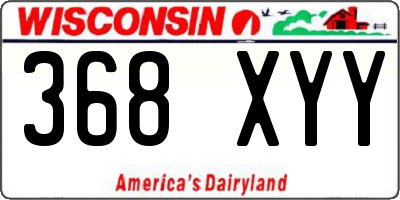 WI license plate 368XYY