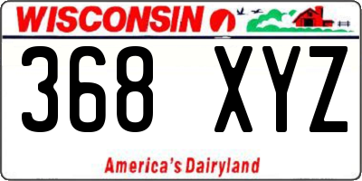 WI license plate 368XYZ