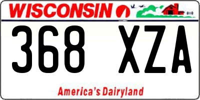 WI license plate 368XZA