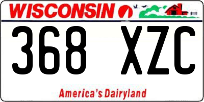 WI license plate 368XZC