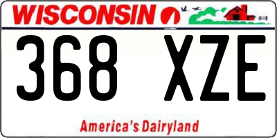 WI license plate 368XZE