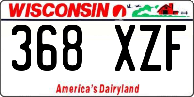 WI license plate 368XZF