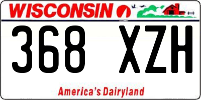 WI license plate 368XZH
