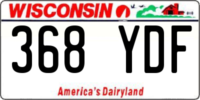 WI license plate 368YDF
