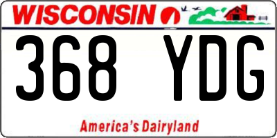 WI license plate 368YDG