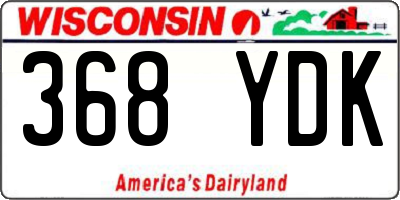 WI license plate 368YDK
