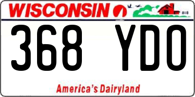 WI license plate 368YDO