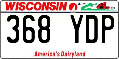 WI license plate 368YDP