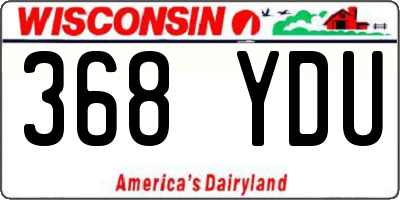 WI license plate 368YDU
