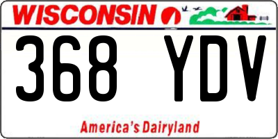 WI license plate 368YDV