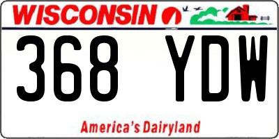 WI license plate 368YDW