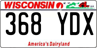 WI license plate 368YDX