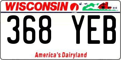 WI license plate 368YEB