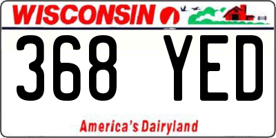 WI license plate 368YED