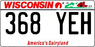 WI license plate 368YEH