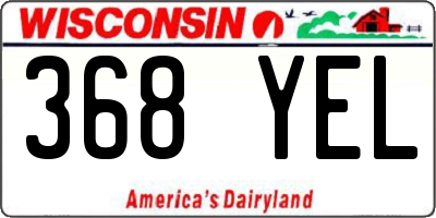 WI license plate 368YEL