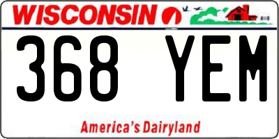 WI license plate 368YEM