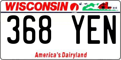 WI license plate 368YEN