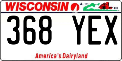 WI license plate 368YEX