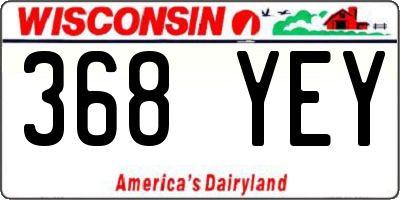 WI license plate 368YEY