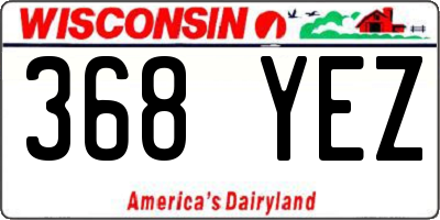 WI license plate 368YEZ