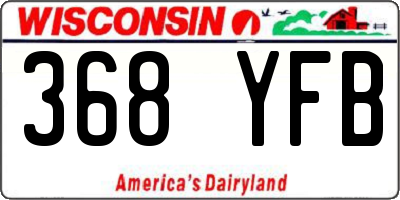 WI license plate 368YFB