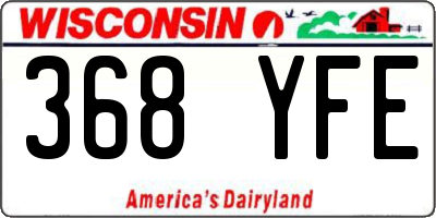 WI license plate 368YFE