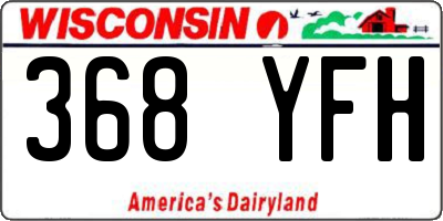 WI license plate 368YFH