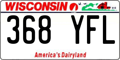 WI license plate 368YFL