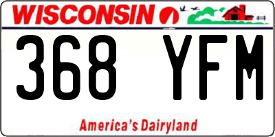 WI license plate 368YFM