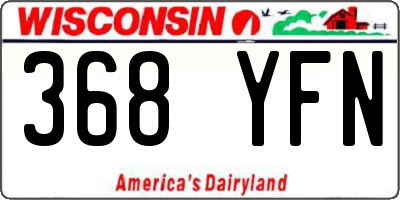 WI license plate 368YFN