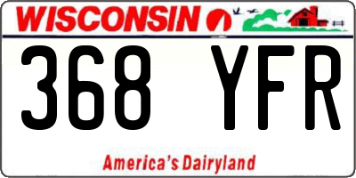 WI license plate 368YFR