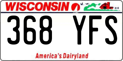 WI license plate 368YFS