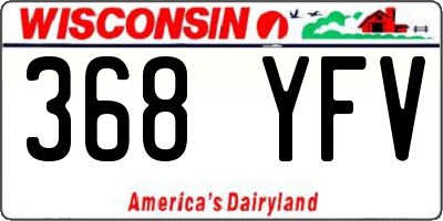 WI license plate 368YFV