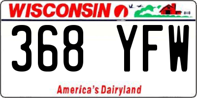 WI license plate 368YFW