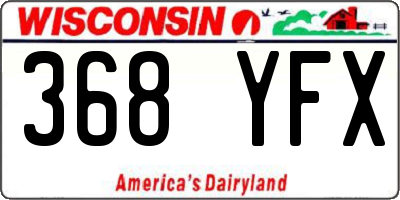 WI license plate 368YFX