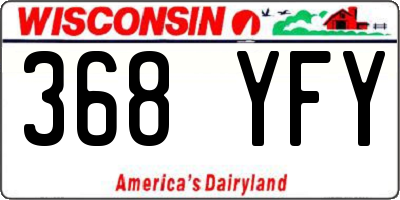 WI license plate 368YFY