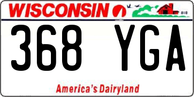 WI license plate 368YGA