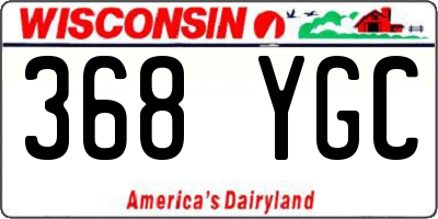 WI license plate 368YGC