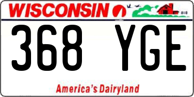 WI license plate 368YGE