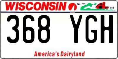 WI license plate 368YGH