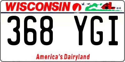 WI license plate 368YGI