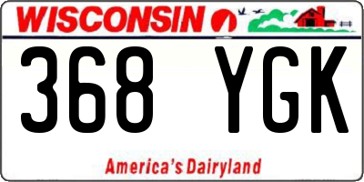WI license plate 368YGK