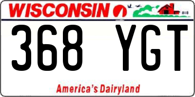WI license plate 368YGT