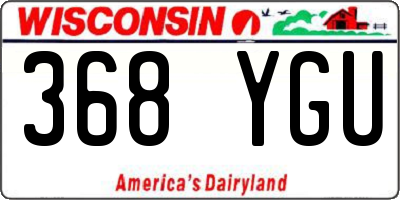 WI license plate 368YGU