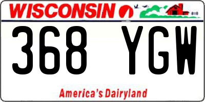 WI license plate 368YGW