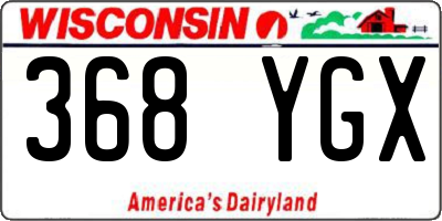 WI license plate 368YGX