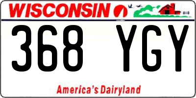 WI license plate 368YGY
