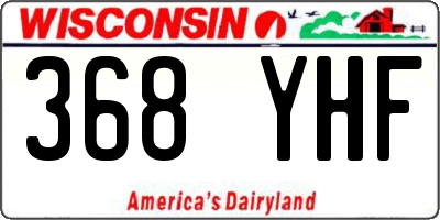 WI license plate 368YHF